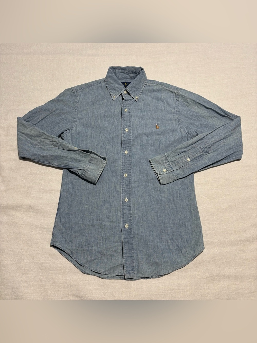 Men’s Ralph Lauren Slim Fit Chambray Long Sleeve Button Down Shirt | Size Small